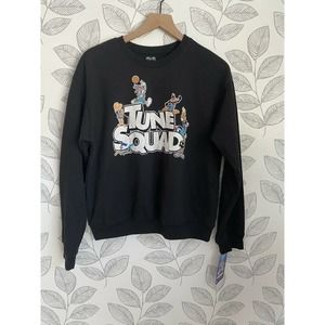 Space Jam Black Pull Over with Tune Squad/Characters, Size - M